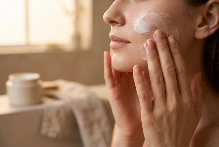 Vlažilna nočna krema: večerni nanos, količina in plastenje