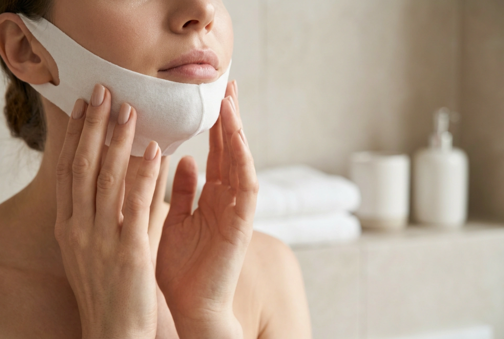 Lifting maska za podbradek: pravilna namestitev in čas nošenja