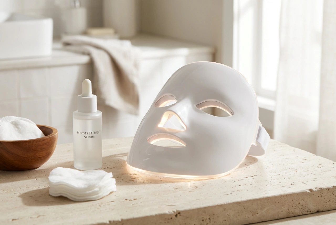 LED obrazna maska: nastavitev časa in nega po uporabi