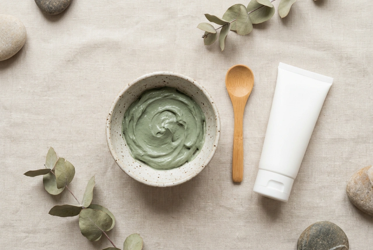 Maska z zeleno glino: razmerja, čas delovanja in vlaženje po uporabi