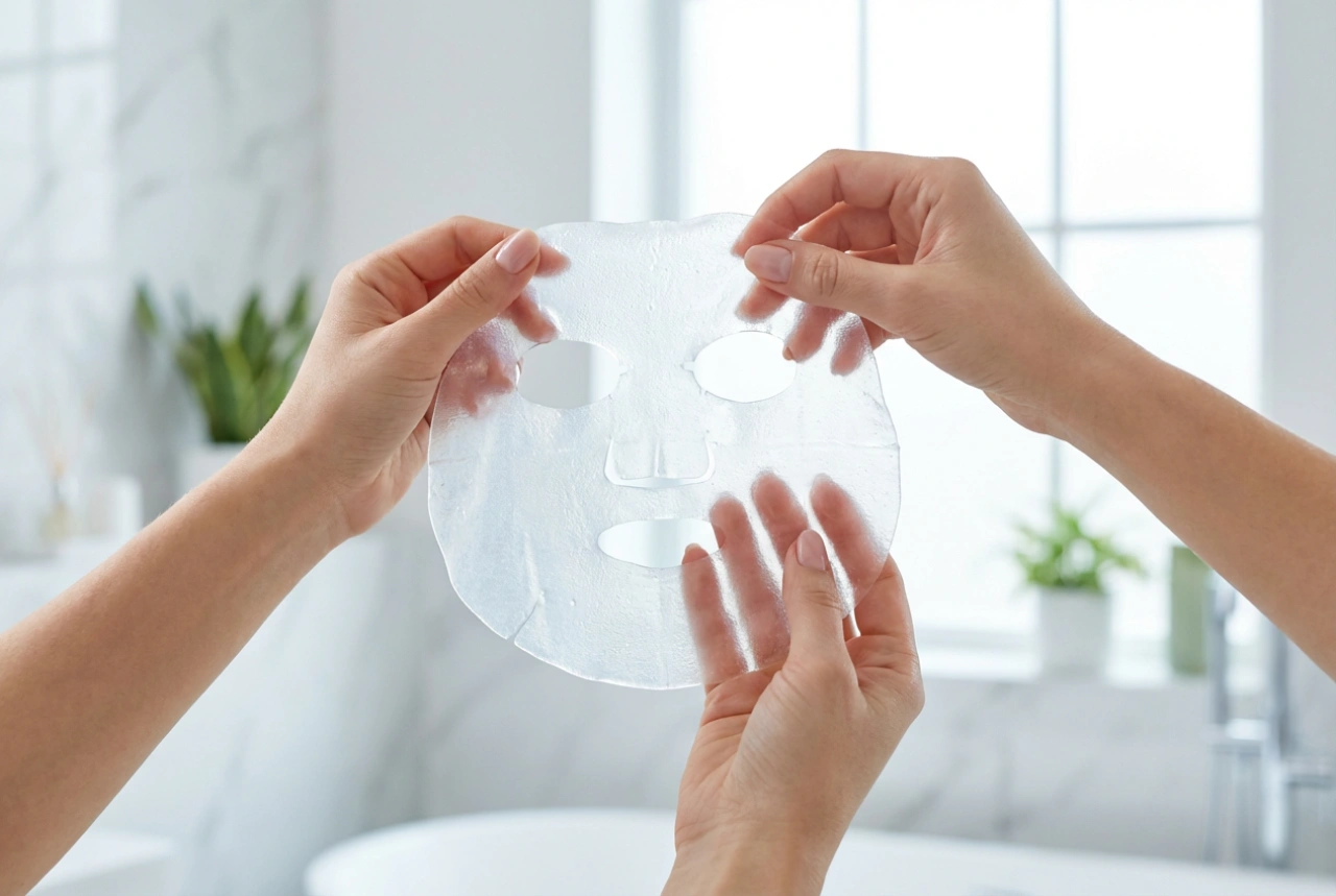 Hidrogelna maska za obraz: hlajenje kože, prilagajanje in odstranjevanje