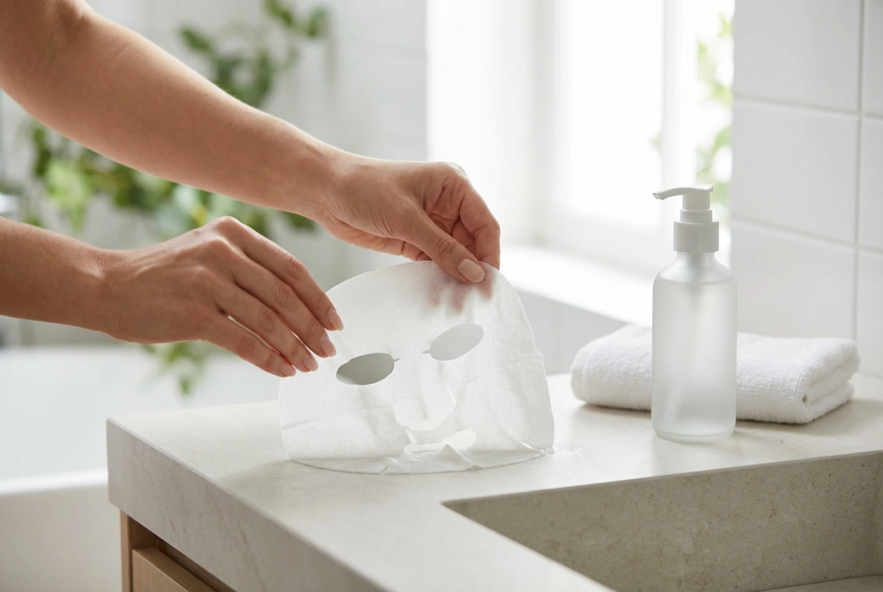 Maska v rjuhi za obraz: nanos, čas delovanja in odstranjevanje