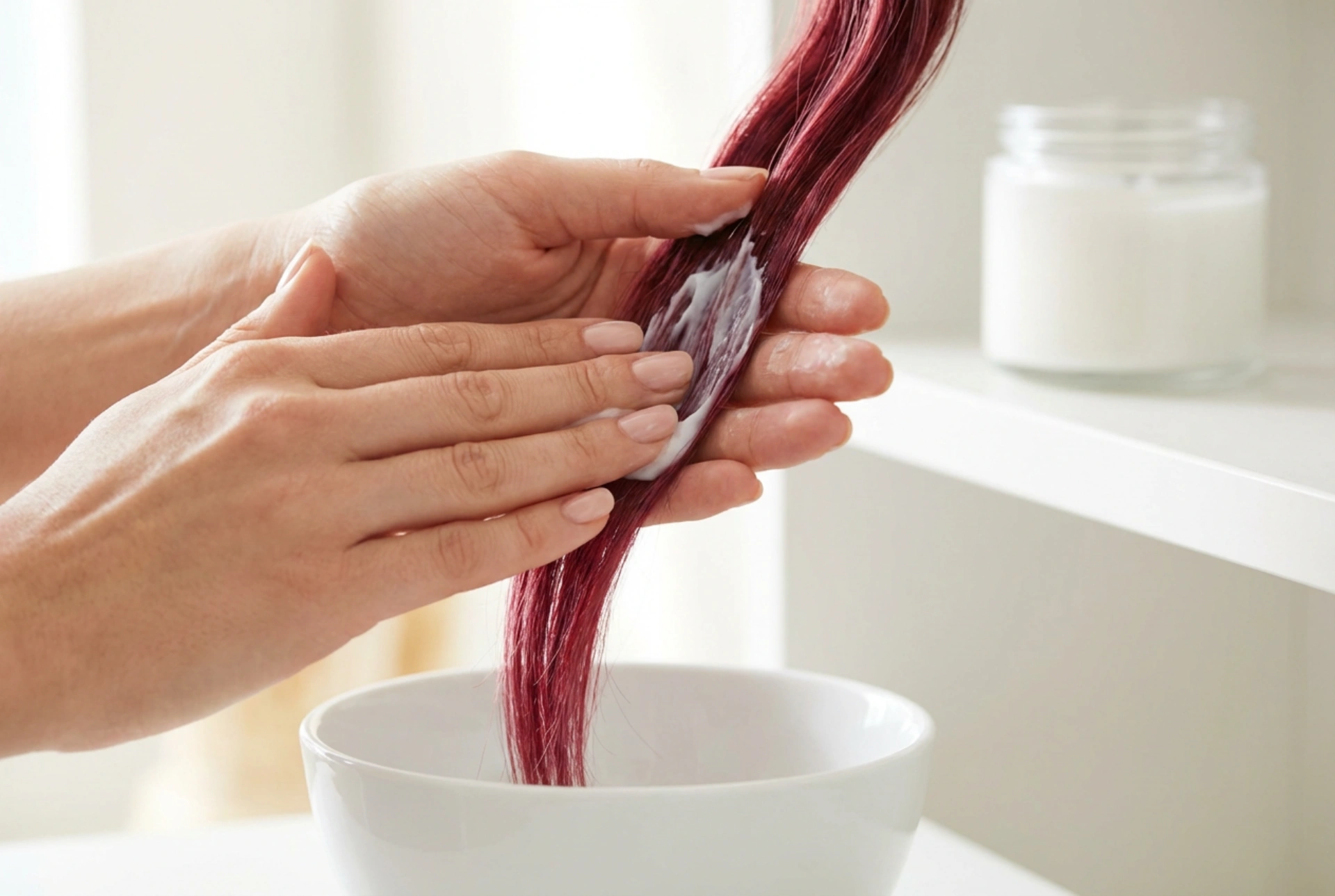 Maska za barvane lase: zaščita barve, nanos in pogostost uporabe