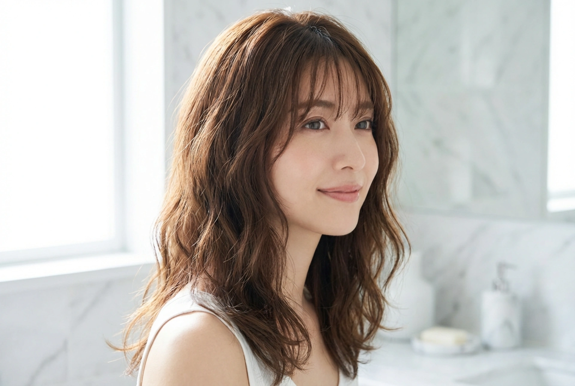 Pričeska za ozek obraz: stranski volumen, valovi in mehki frufru