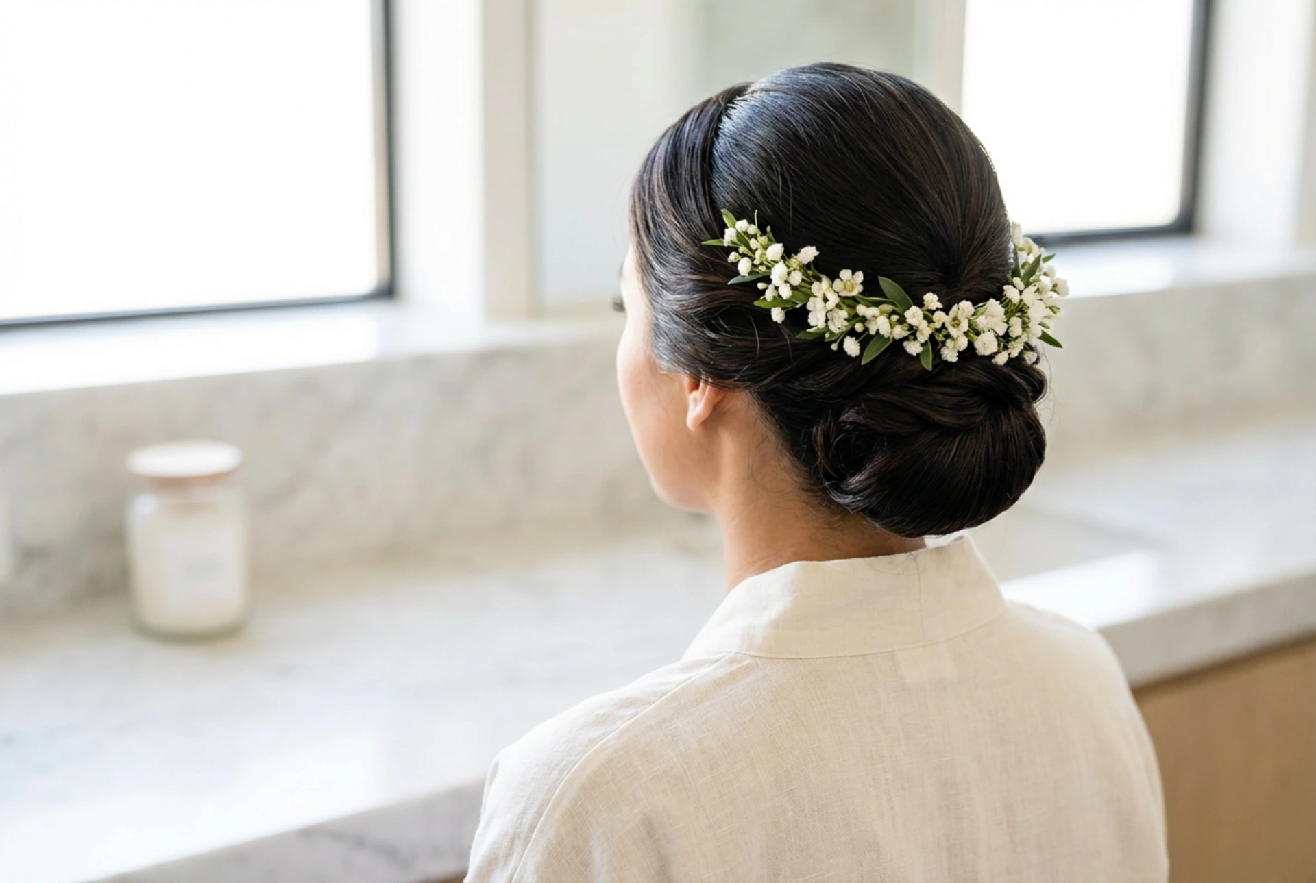 සියුම් රැලි සහ කොණ්ඩ මෝස්තර: කෙස් අවුල් වීමෙන් තොරව මල් වඩමක් සහිත අලංකාර කොණ්ඩ විලාසිතා