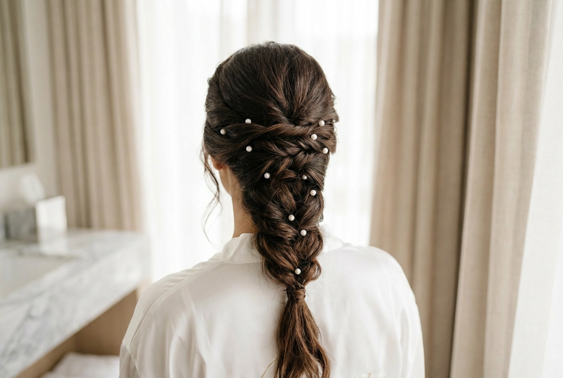 Pričeska za veliki dan: poročna pričeska za dolge lase: obstojne spete pričeske