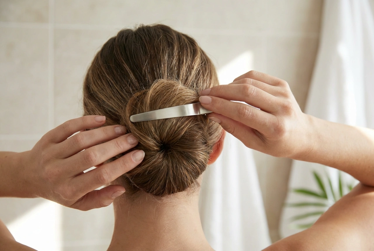 Varno spenjanje: pričeska s sponko in enostavne spete frizure