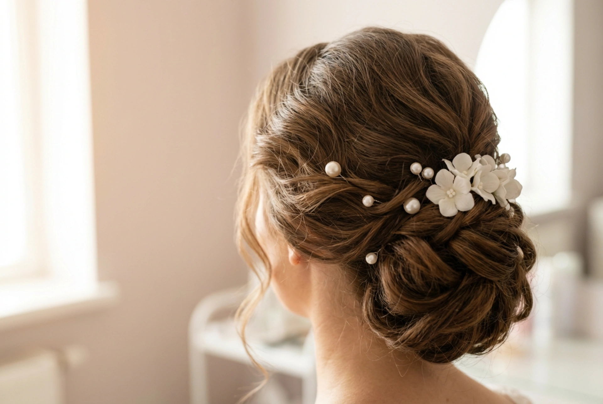 Poročne pričeske: obstojne spete pričeske, valovi in dodatki korak za korakom