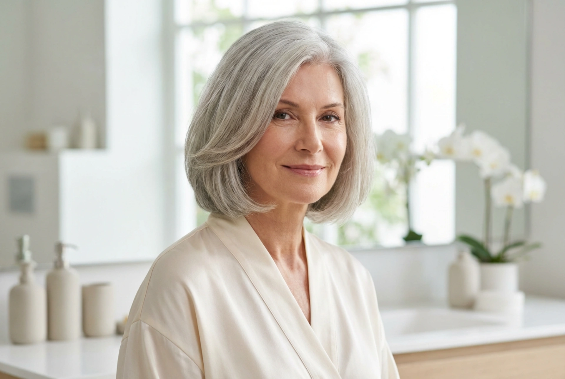 Ženske frizure za sive lase: striženje, volumen in sijoče oblikovanje