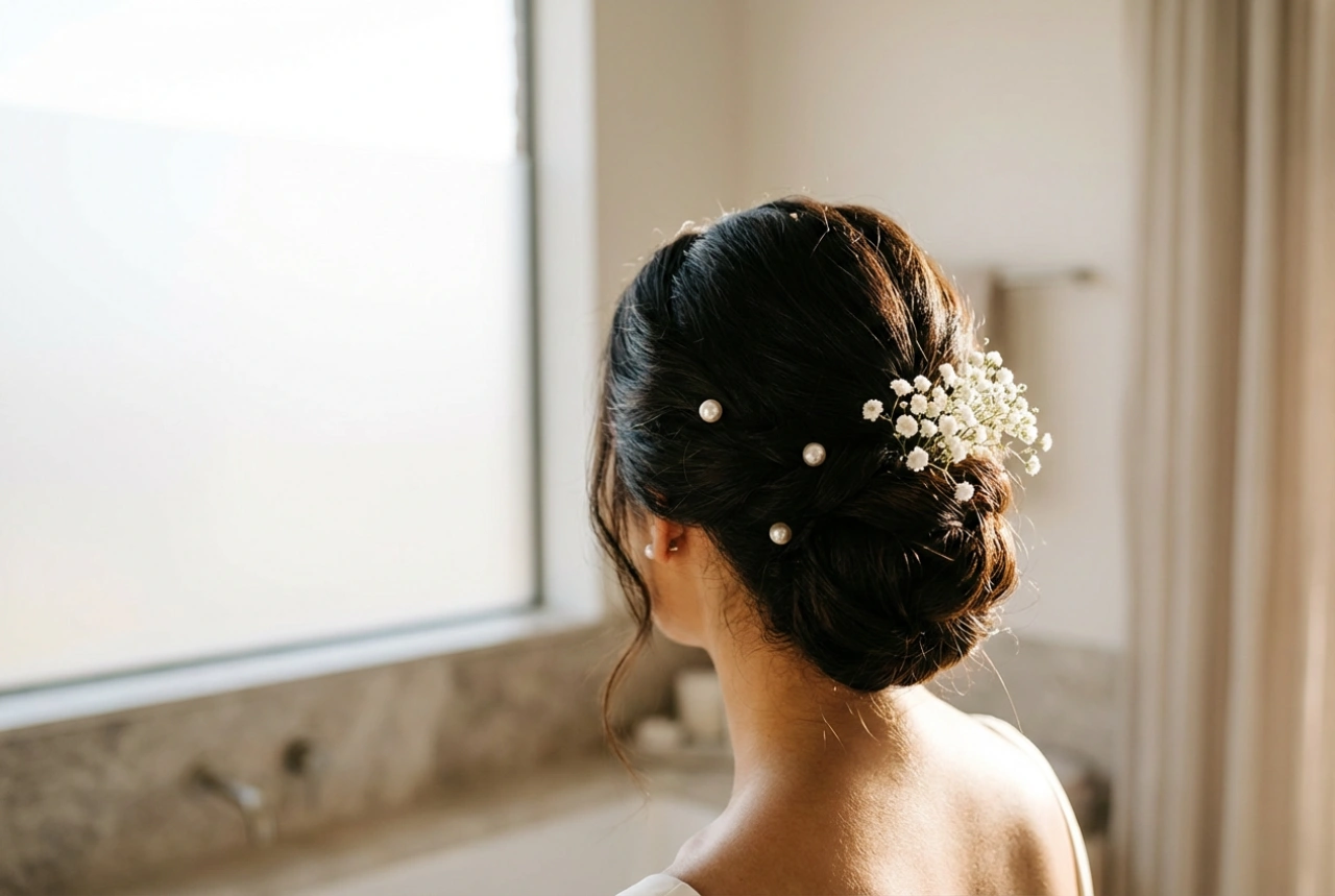 Poročne pričeske: klasična figa, romantični valovi in elegantni okraski