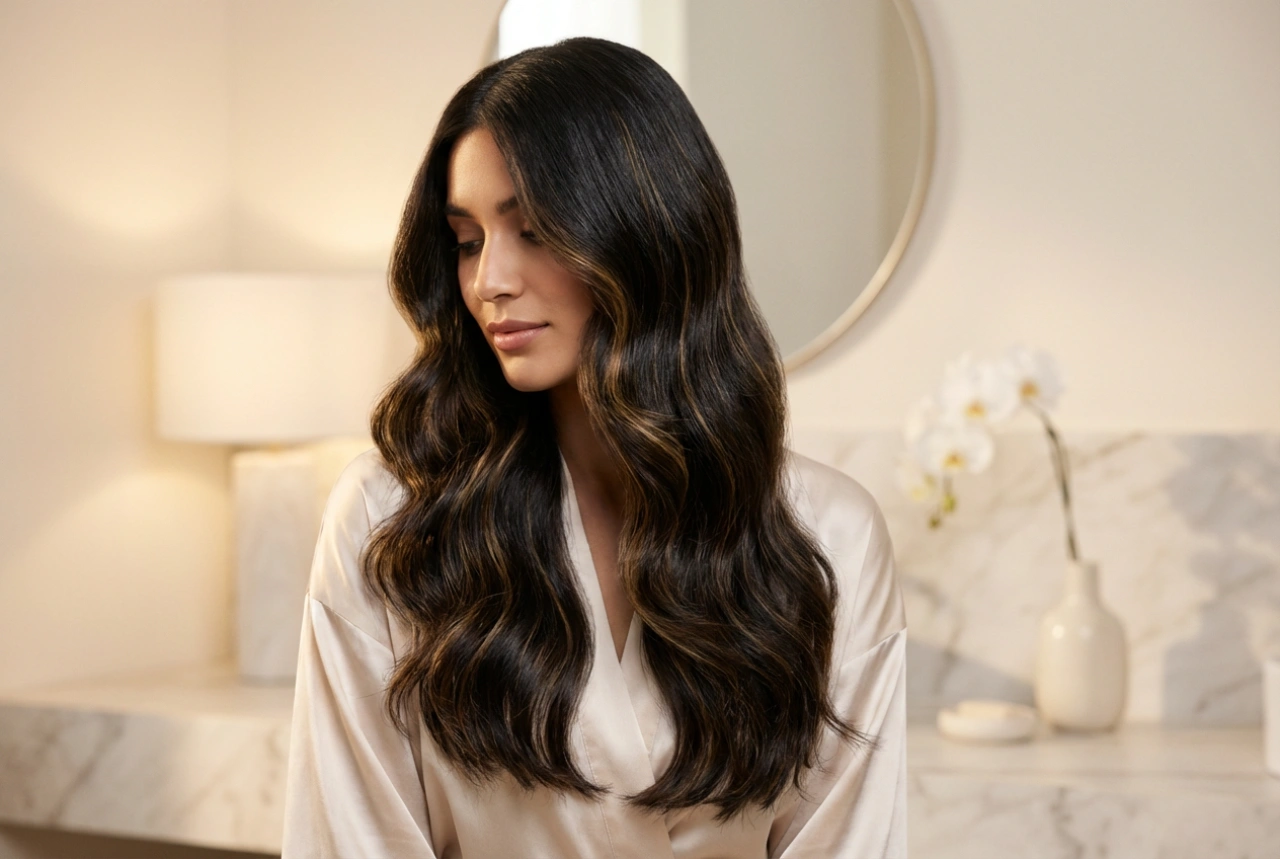 Sijaj in obstojnost: novoletna pričeska za dolge lase z glamuroznim učinkom