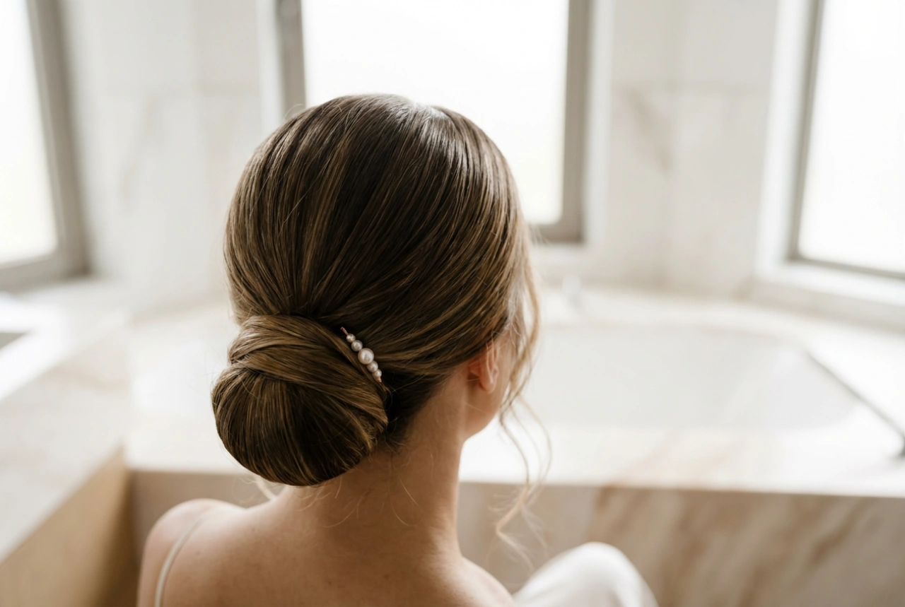 Poročna pričeska: nizka, gladka ali romantična figa korak za korakom