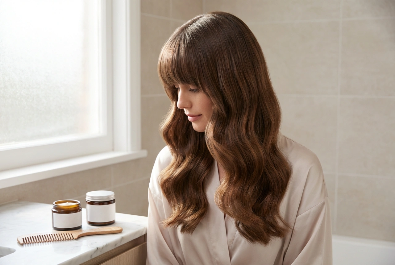 Dolgi lasje in pričeska s frufrujem: valovi, glajenje, utrjevanje