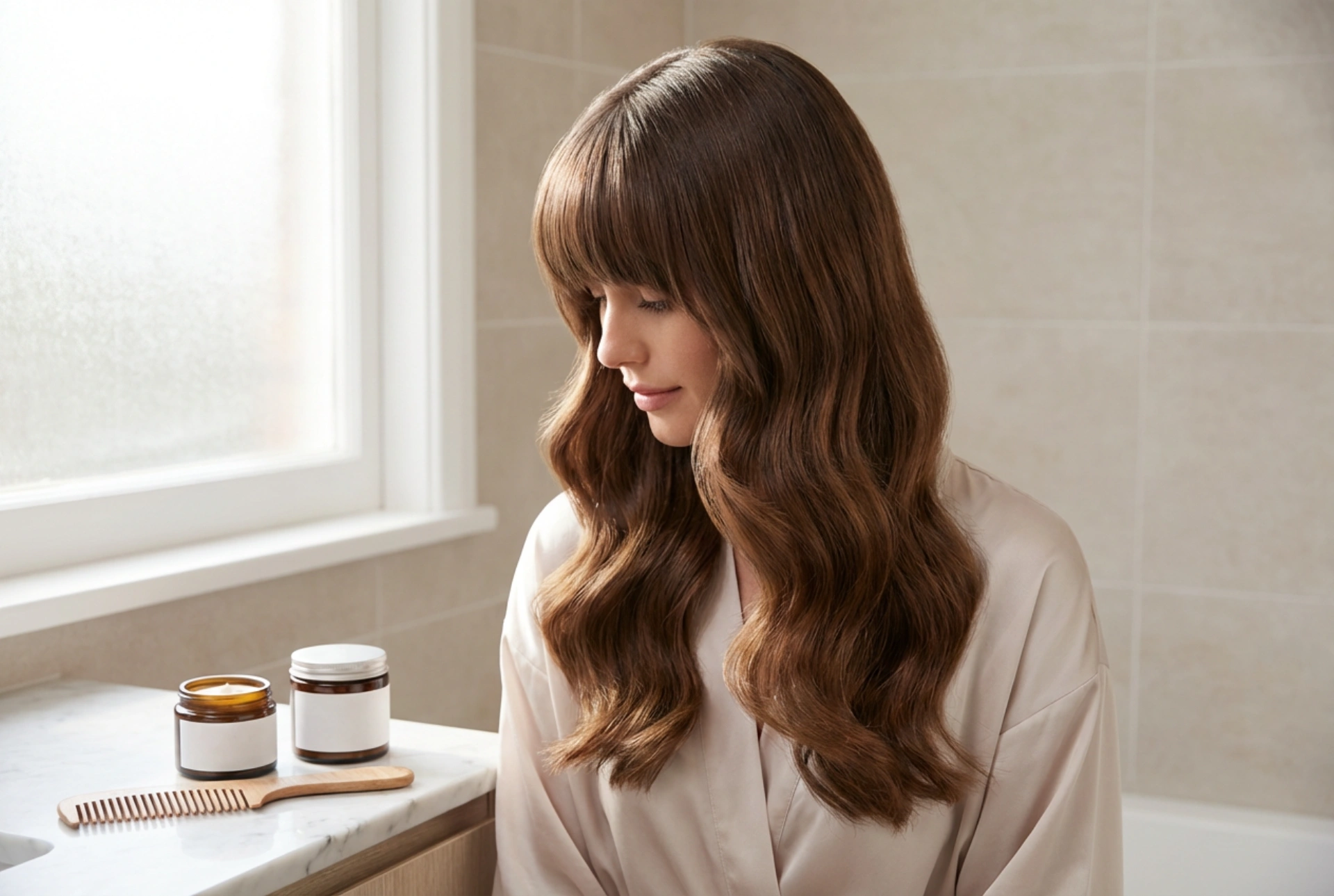 Dolgi lasje in pričeska s frufrujem: valovi, glajenje, utrjevanje