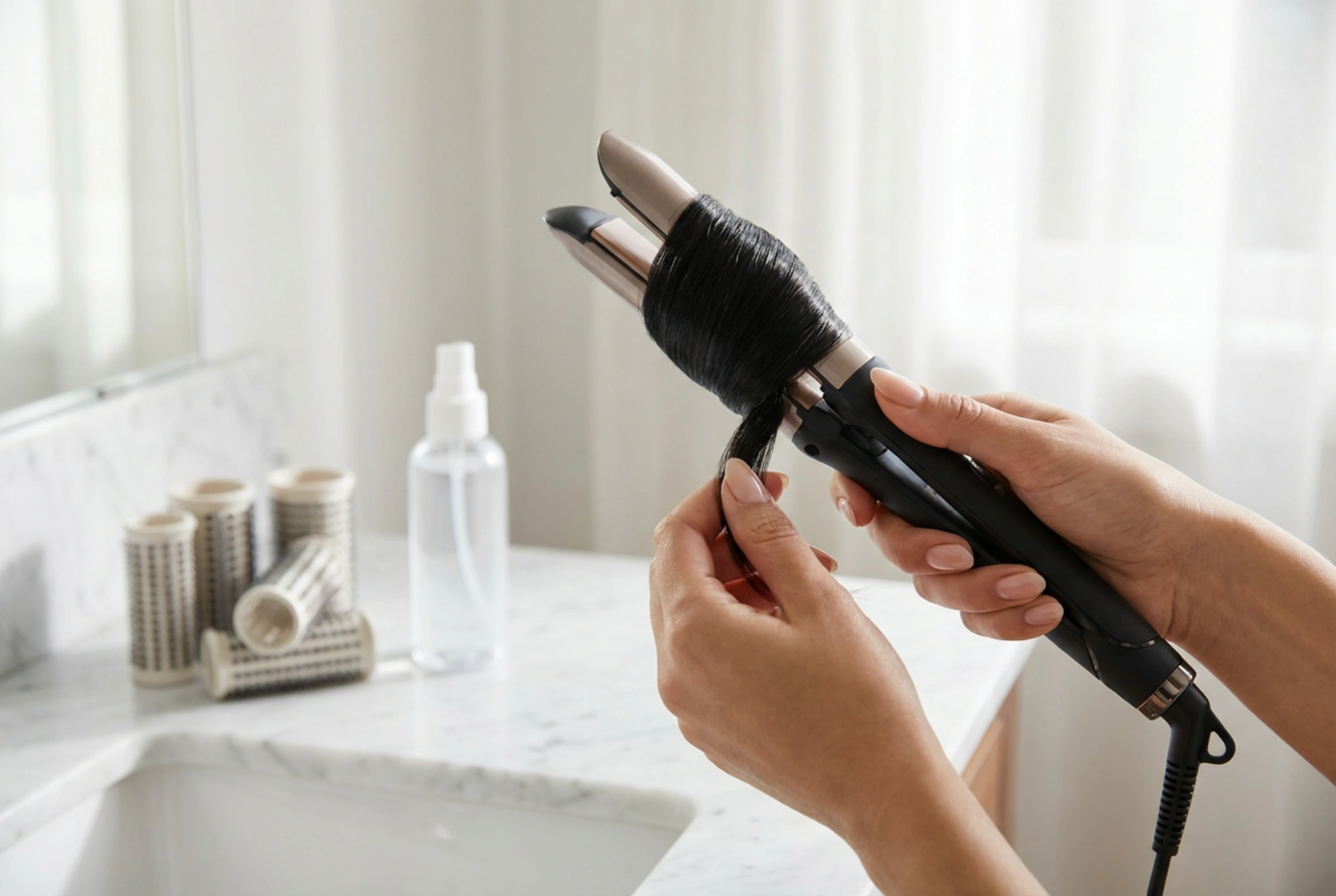 V praksi: kodralniki za lase, izbira premera in utrjevanje