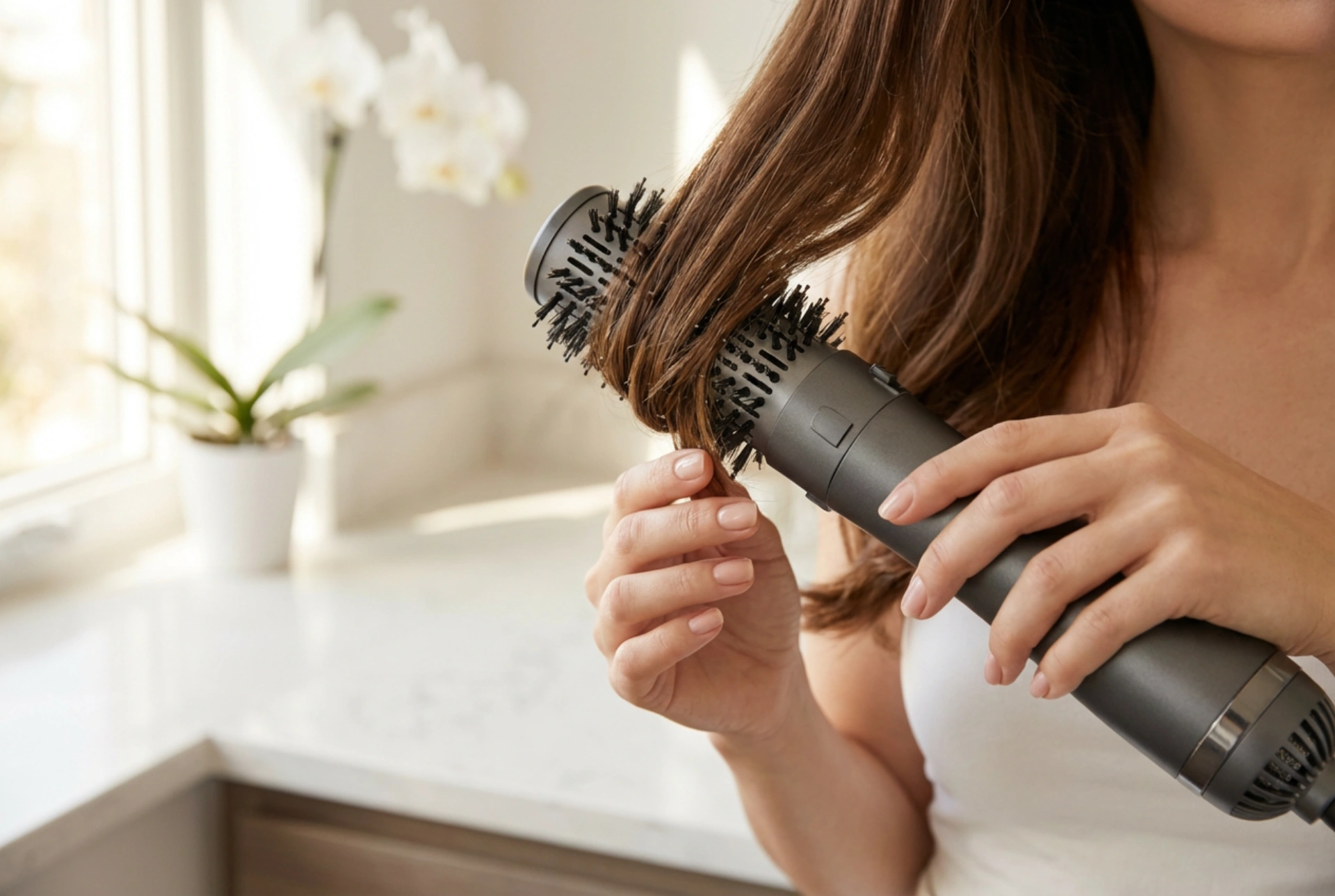 Vrtljiva sušilna krtača: oblikovanje in kodranje korak za korakom