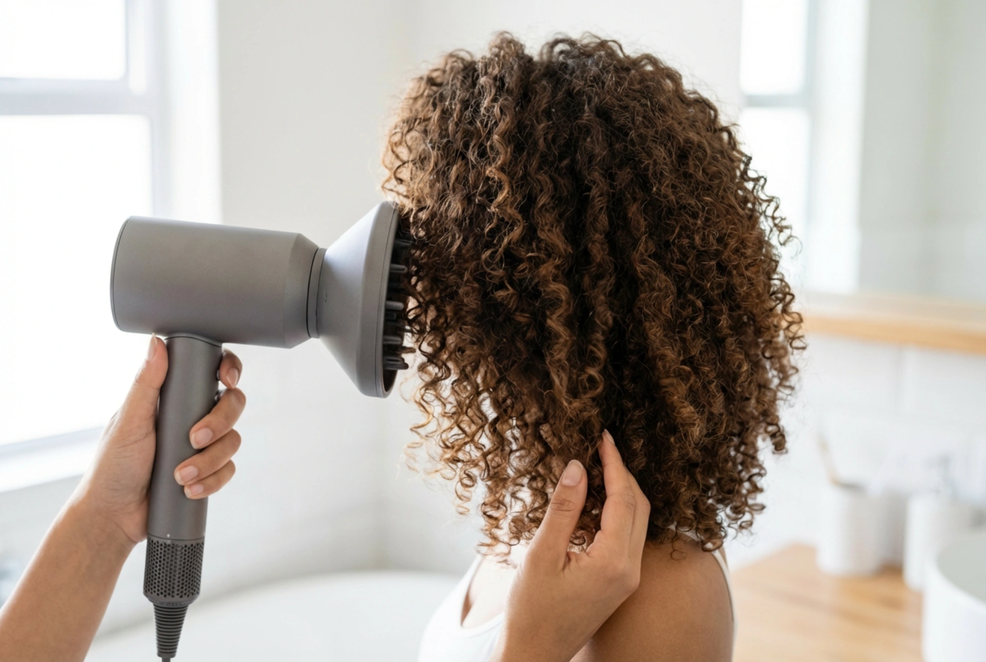 Sušenje las z difuzorjem: Kako poudariti naravne kodre in valove