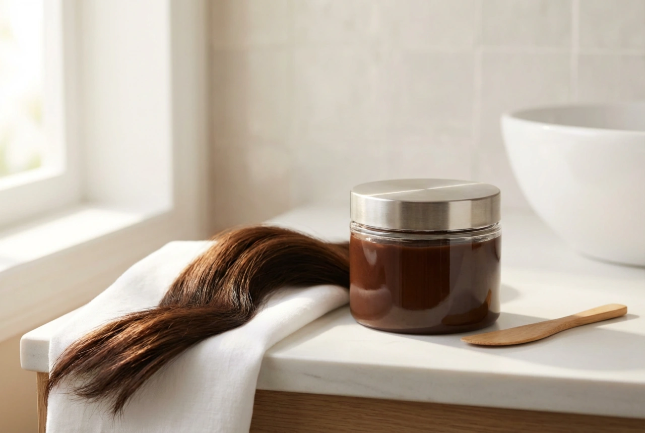 Barvna maska za rjave lase: kako jo nanesti in podaljšati učinek