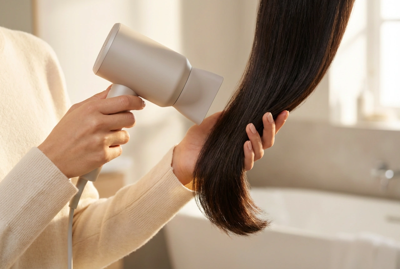 Majhen, a močan sušilnik za lase: učinkovito sušenje brez pregrevanja pramenov