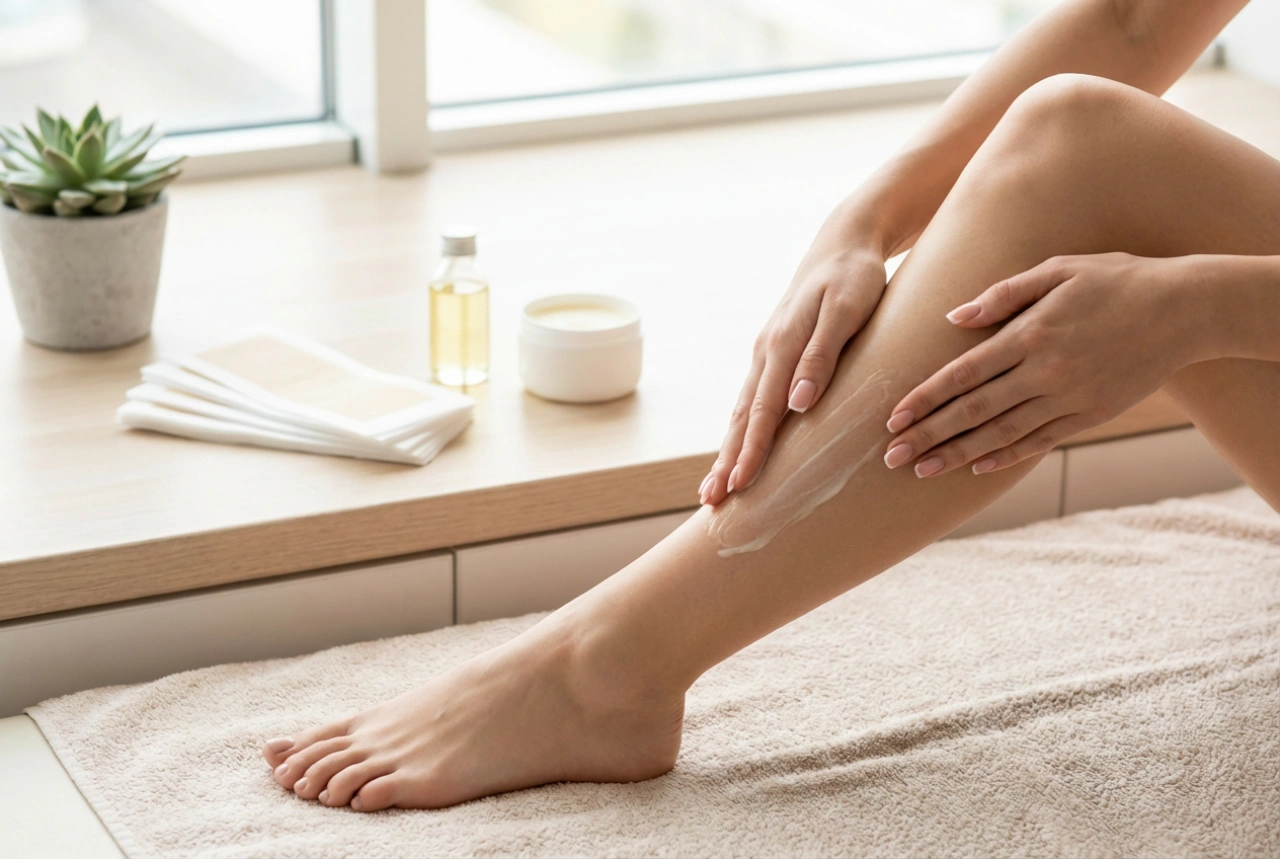 Depilacija nog z voskom: priprava kože, smer odstranjevanja in nega po depilaciji
