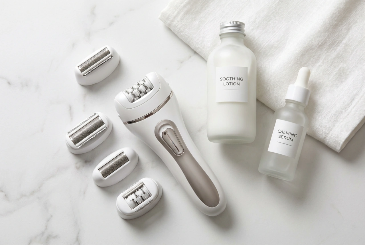 Električni depilatorji: izbira nastavkov, tehnika uporabe in nega kože