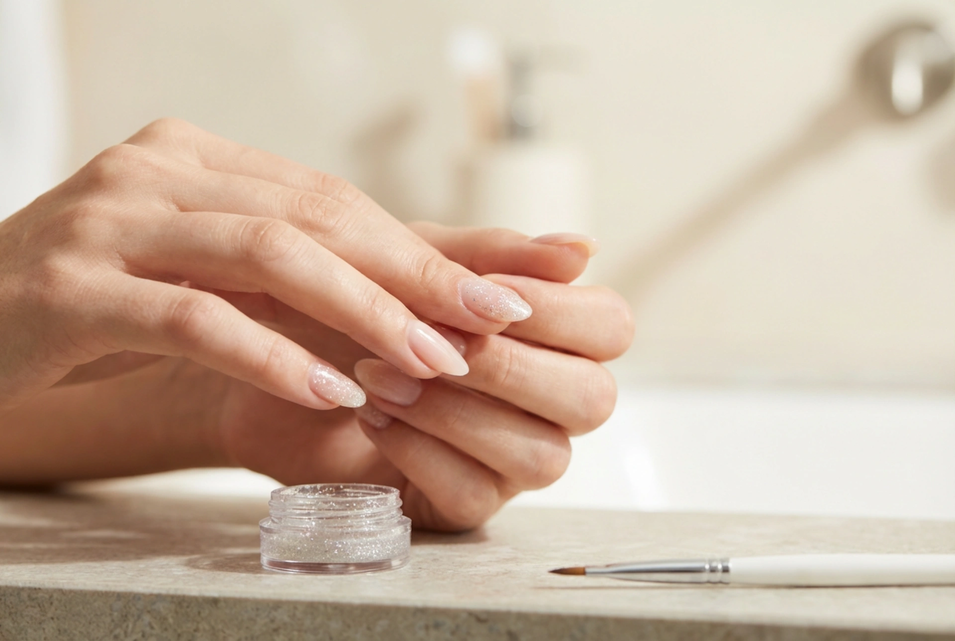 Gel za nohte z bleščicami brez lis: nanos, utrjevanje, odstranjevanje
