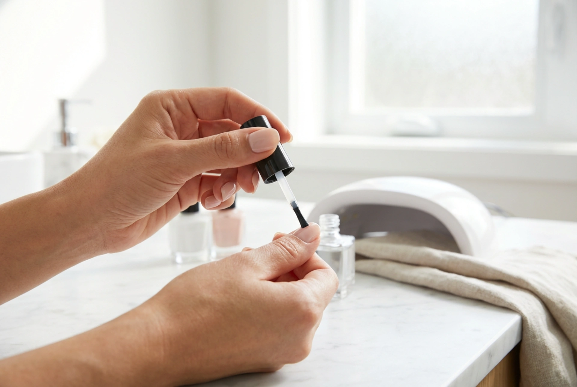 Hibridna manikura doma: celoten postopek korak za korakom