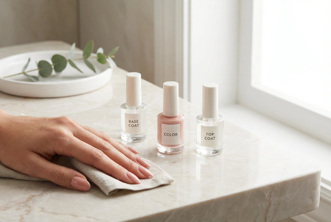 Hibridna manikira korak za korakom: priprava nohta, podlak, barva in nadlak