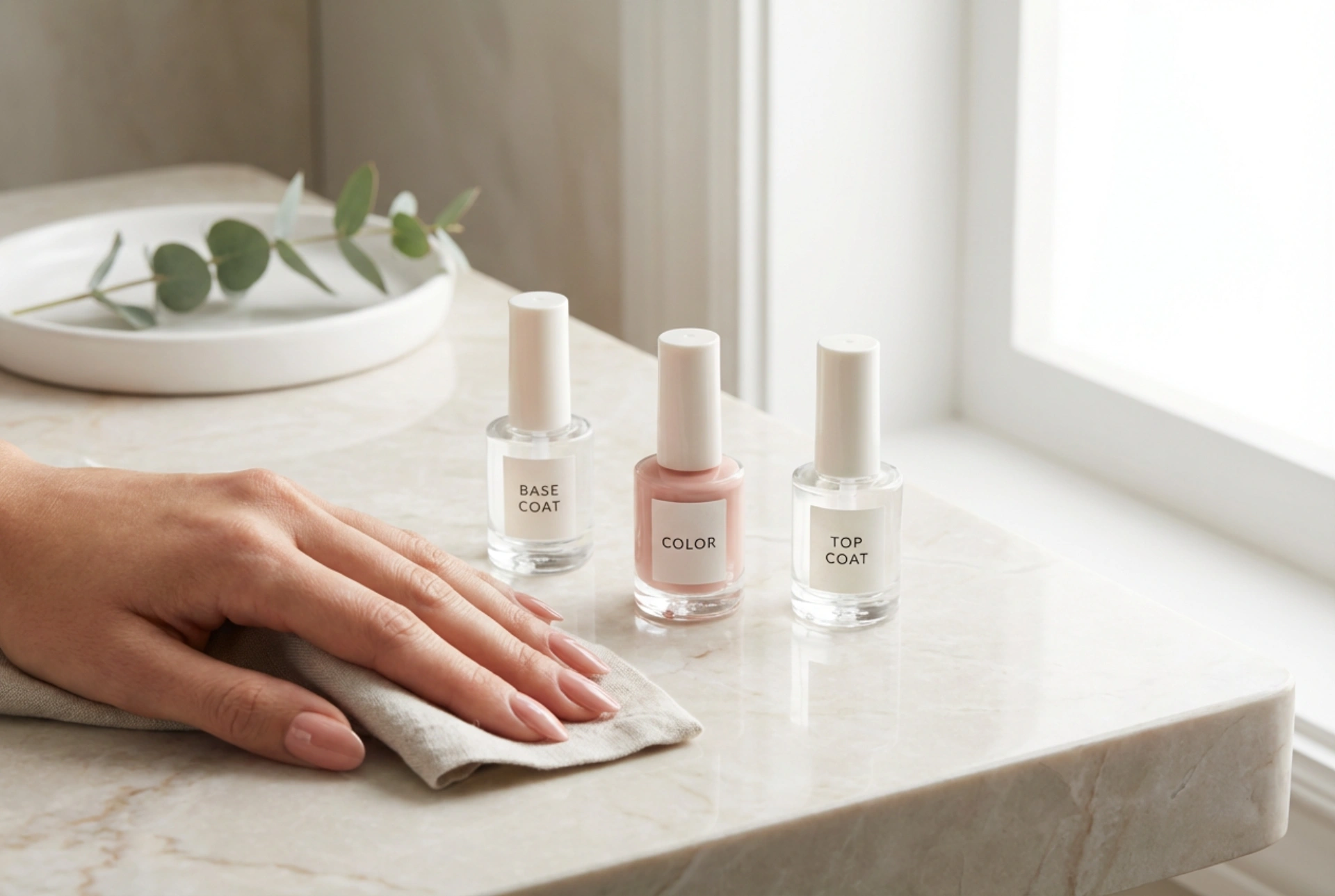 Hibridna manikira korak za korakom: priprava nohta, podlak, barva in nadlak