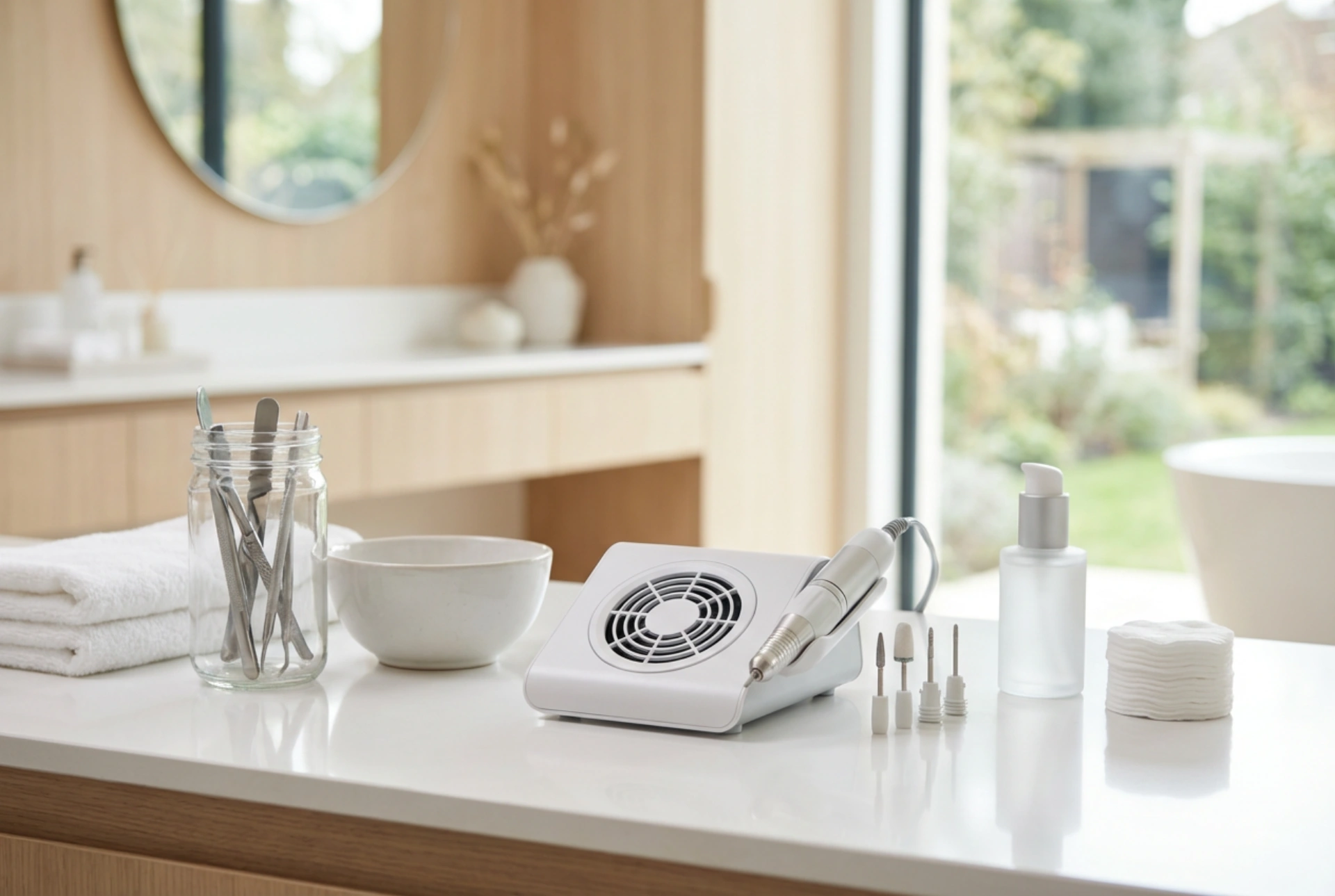 Brusilnik za nohte z zbiralnikom prahu: udobje pri delu in čistoča na delovnem mestu