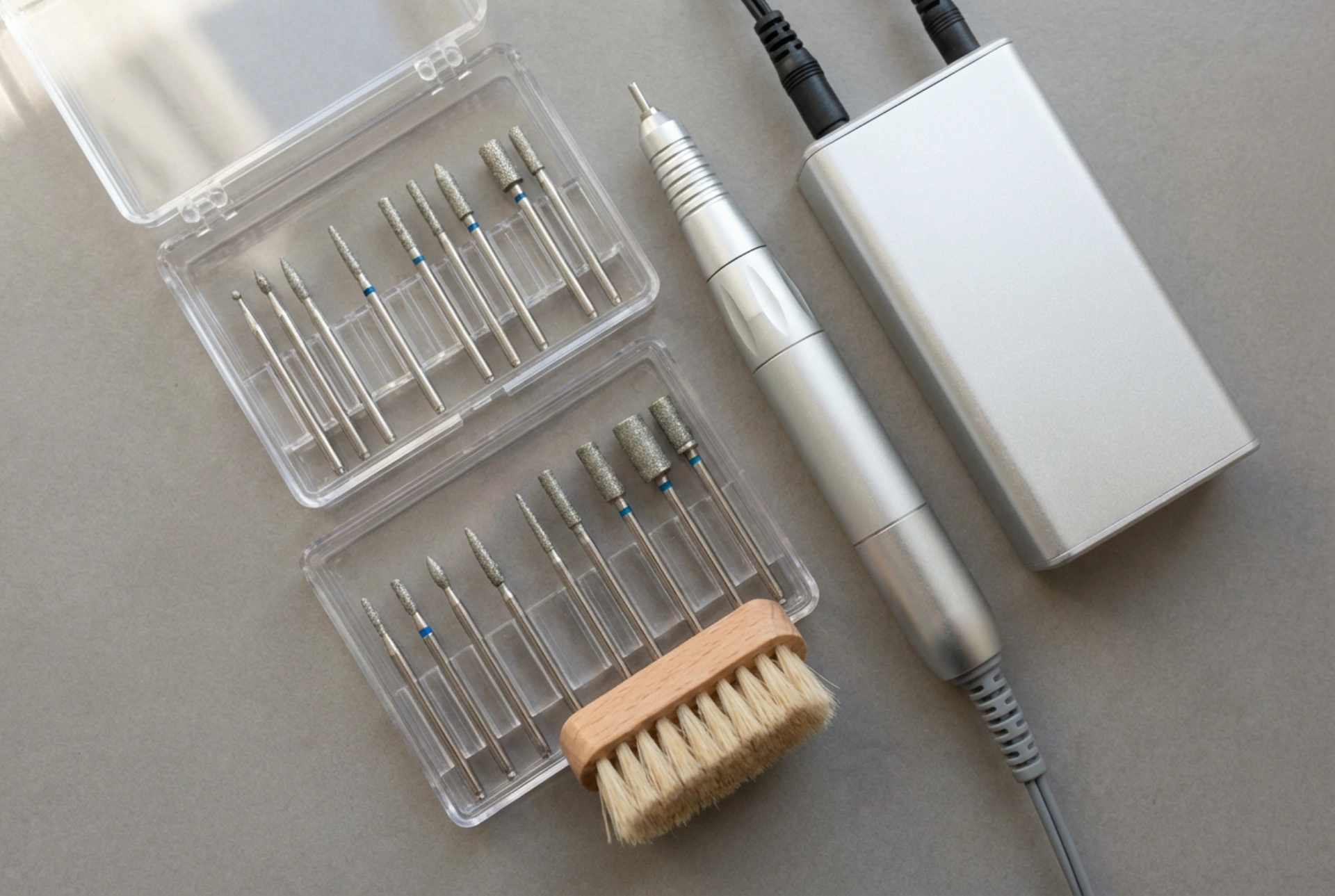 Brusilnik za obnohtno kožico in nohte v praksi: nastavki, hitrost, higiena