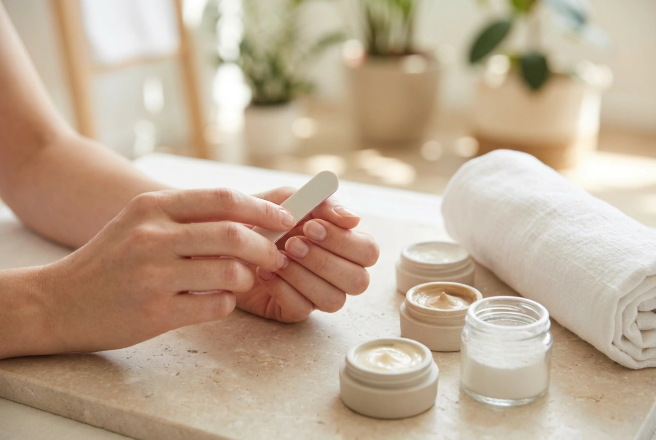 Japonska manikira korak za korakom: priprava nohtne plošče, pasta, puder in nega