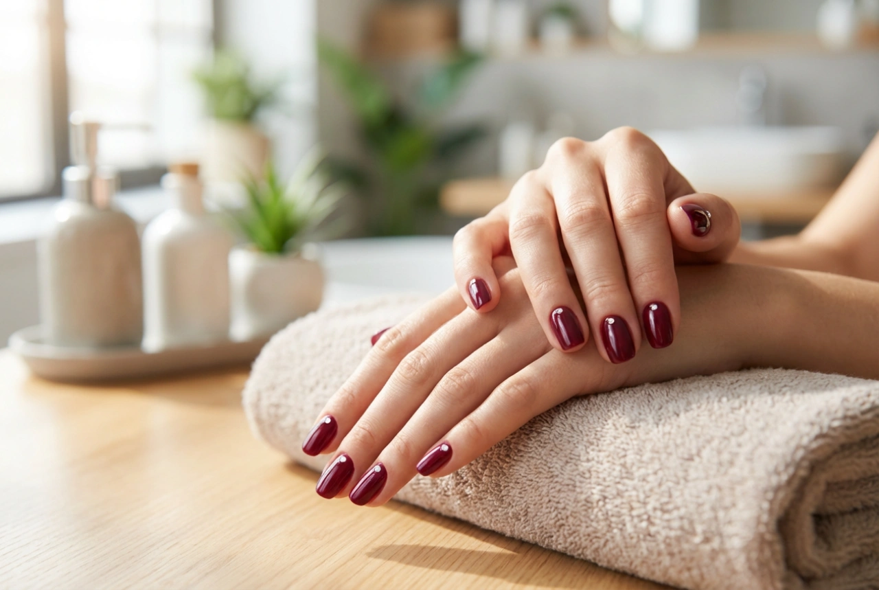 Bordo nohti z okrasnimi kamenčki: lepljenje, razporejanje in zaščita