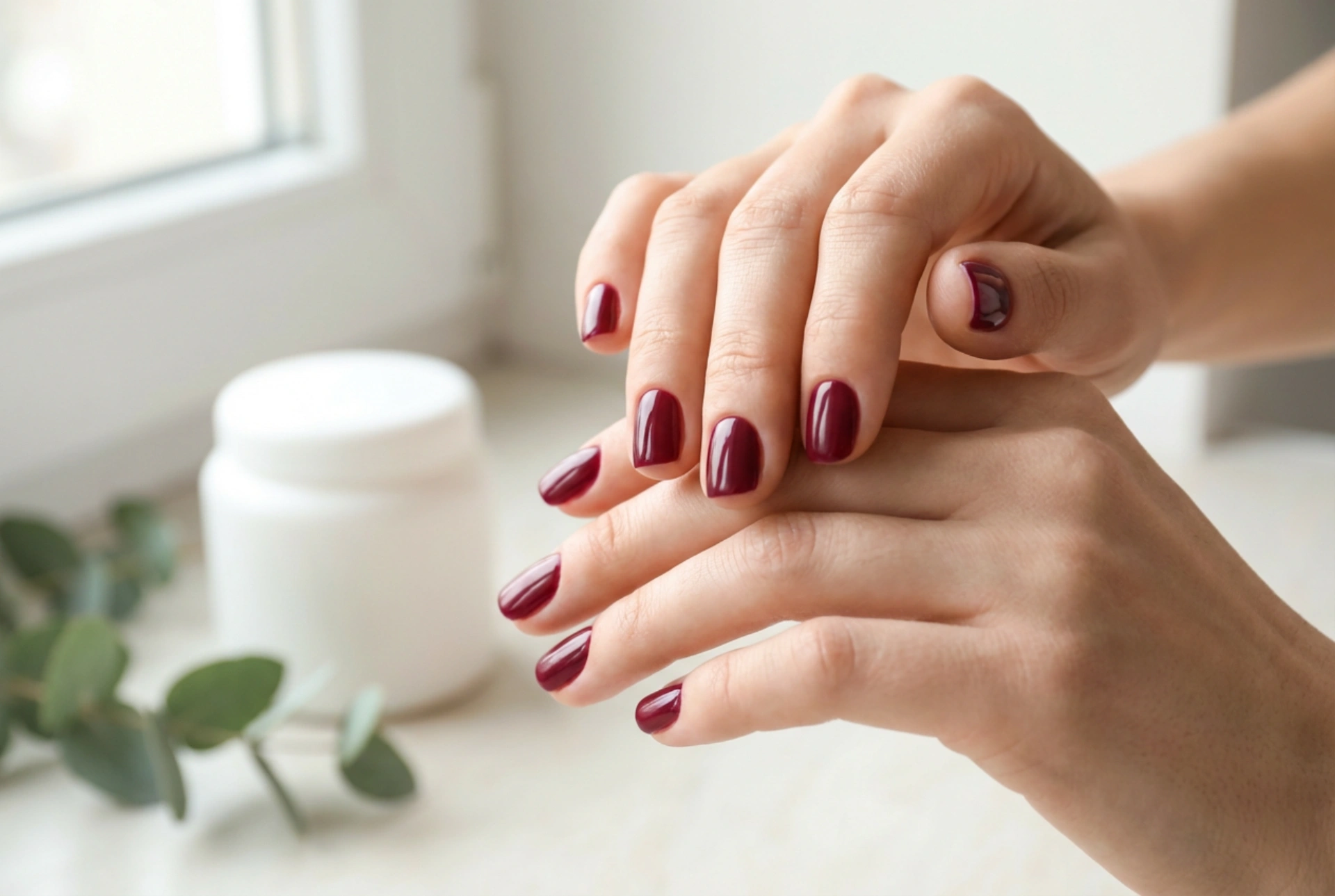 Bordo nohti: kratke stilizacije, ki vizualno podaljšajo dlan