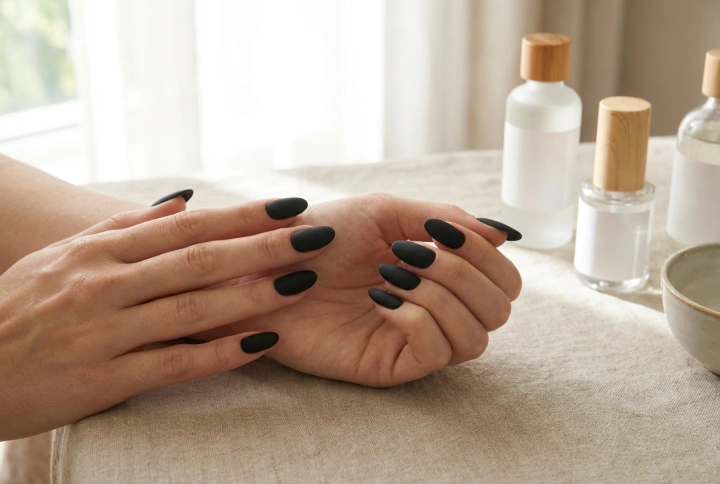 Črni mat nohti: kako doseči popoln mat videz brez lis