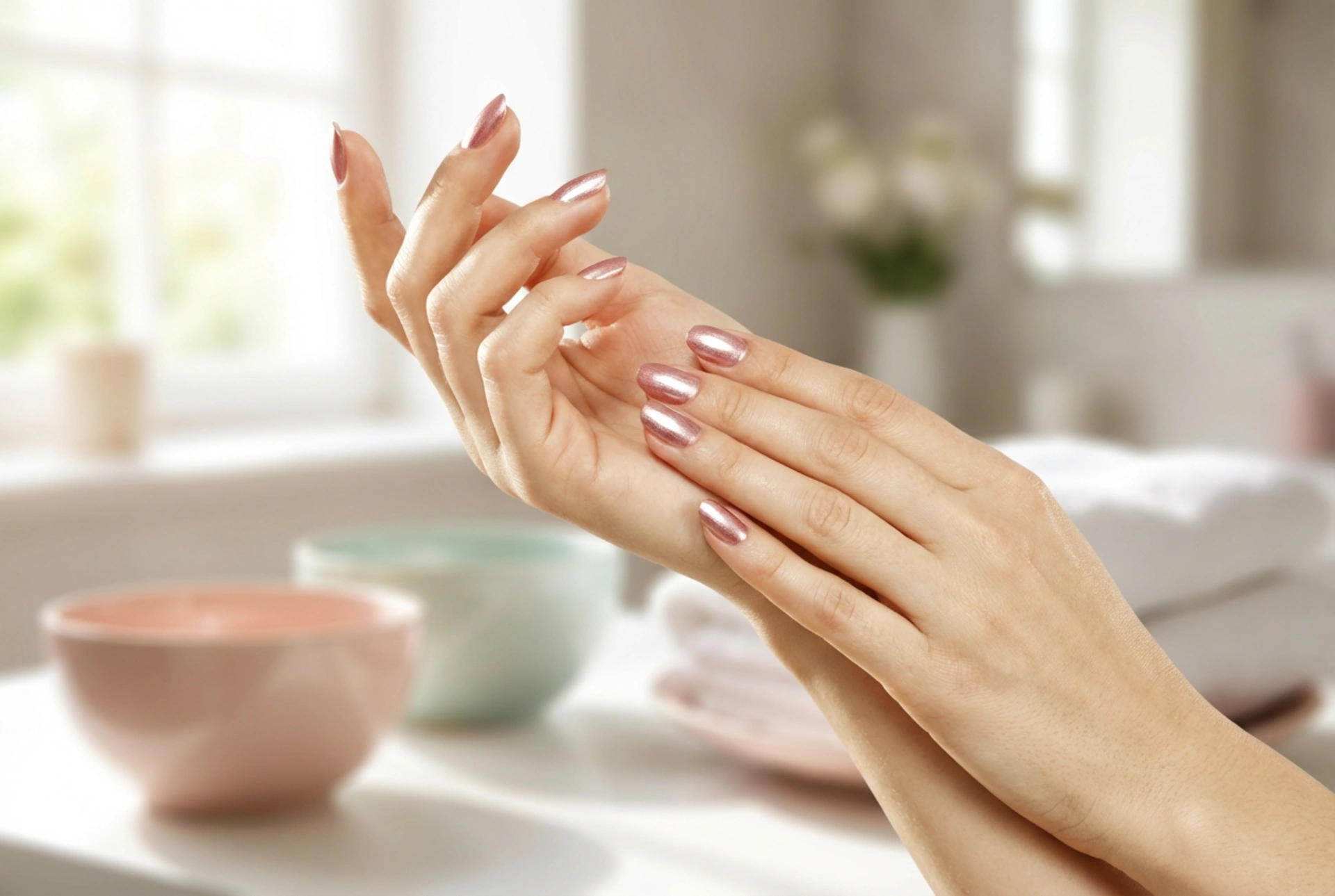 Rožnato zlati nohti: kako doseči eleganten videz v nekaj korakih