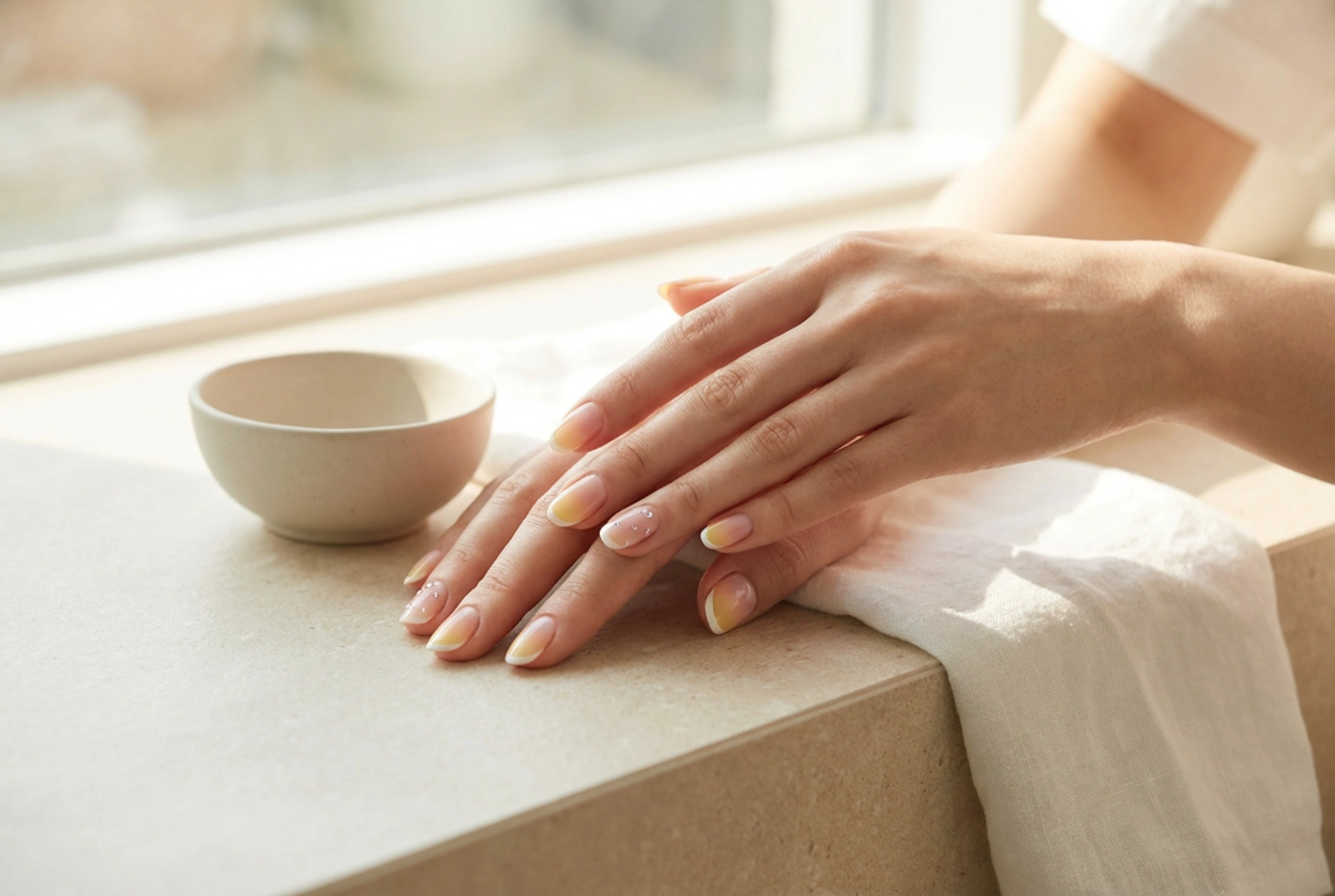 Rumeno-roza nohti: ombre, francoska manikira in okrasni poudarki