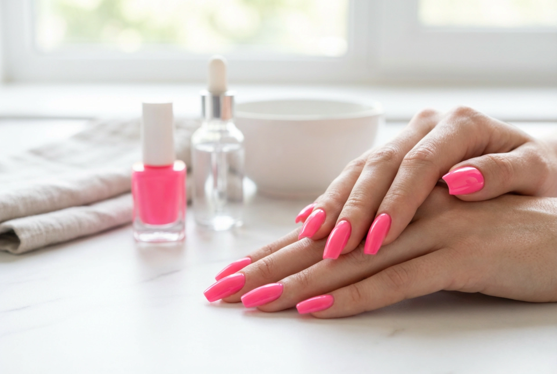 Roza neonski nohti: priprava, lakiranje in zaščita