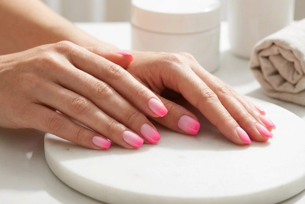 Roza ombre nohti korak za korakom: od baby boomer do neonskih odtenkov