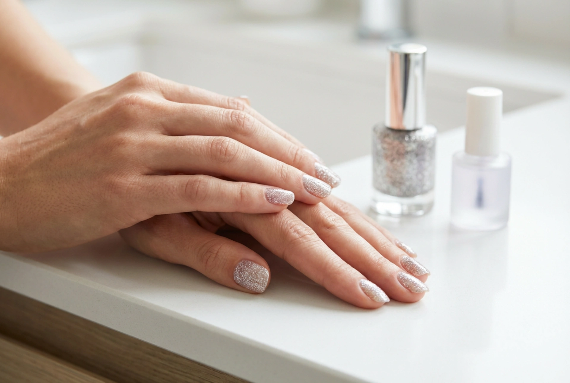 Hibridni laki z bleščicami: enakomeren nanos in glajenje površine