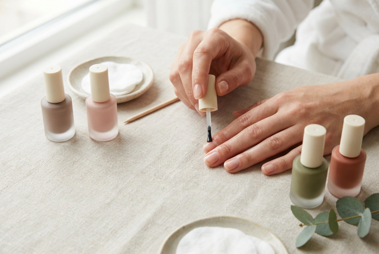 Naravni laki za nohte: sestava, prekrivnost in tehnika nanosa