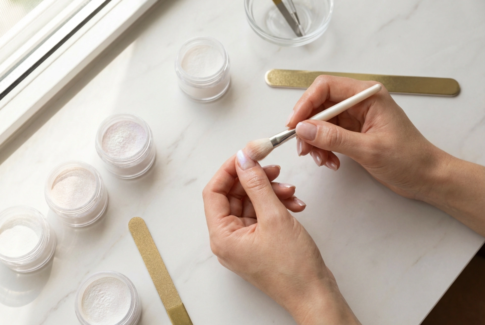 Prah za nohte korak za korakom: nanos, zaščita in napake