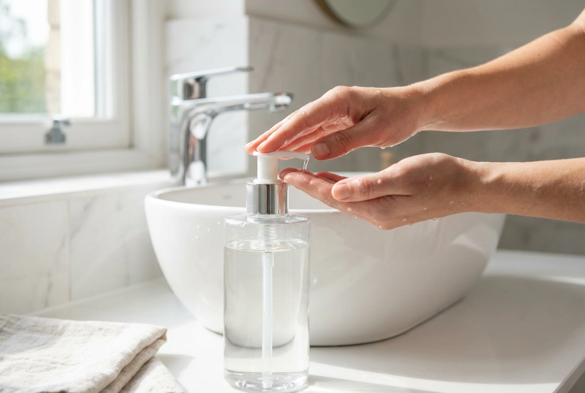 Tekoče milo: higienično umivanje rok in telesa, doziranje in izpiranje