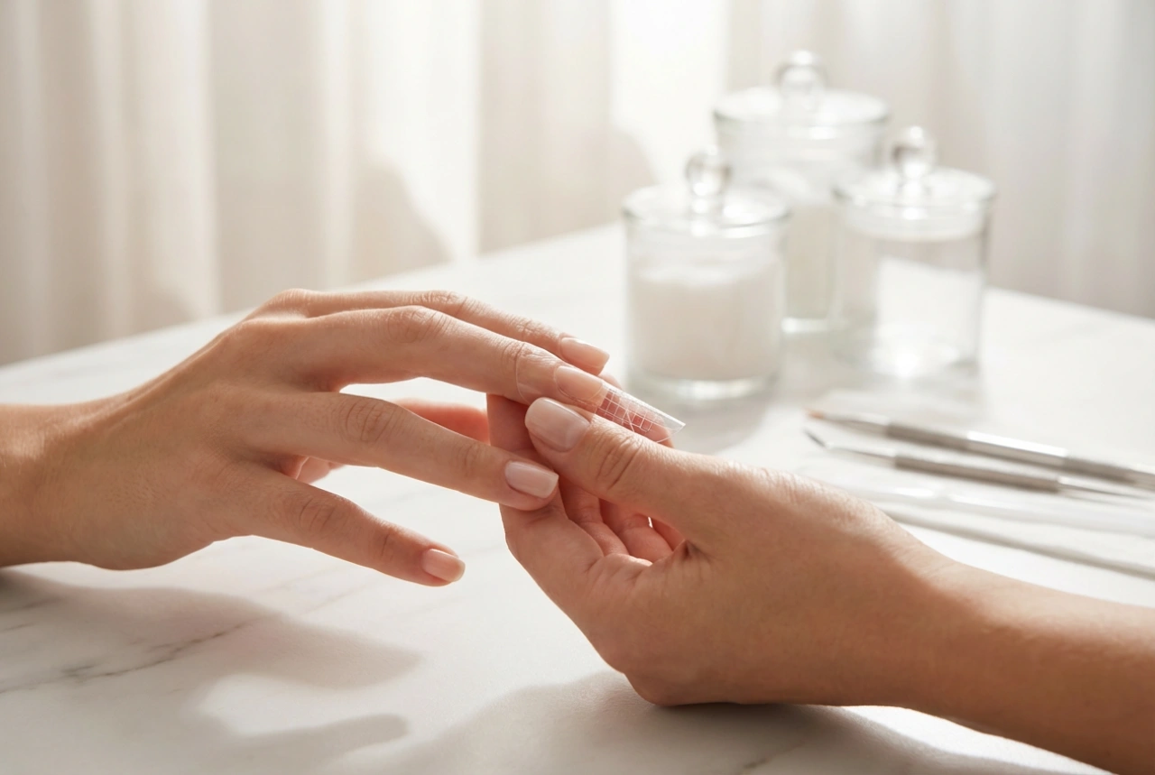 Nalepke za podaljševanje nohtov (šablone): kako jih prilagoditi in uporabljati pri gradnji