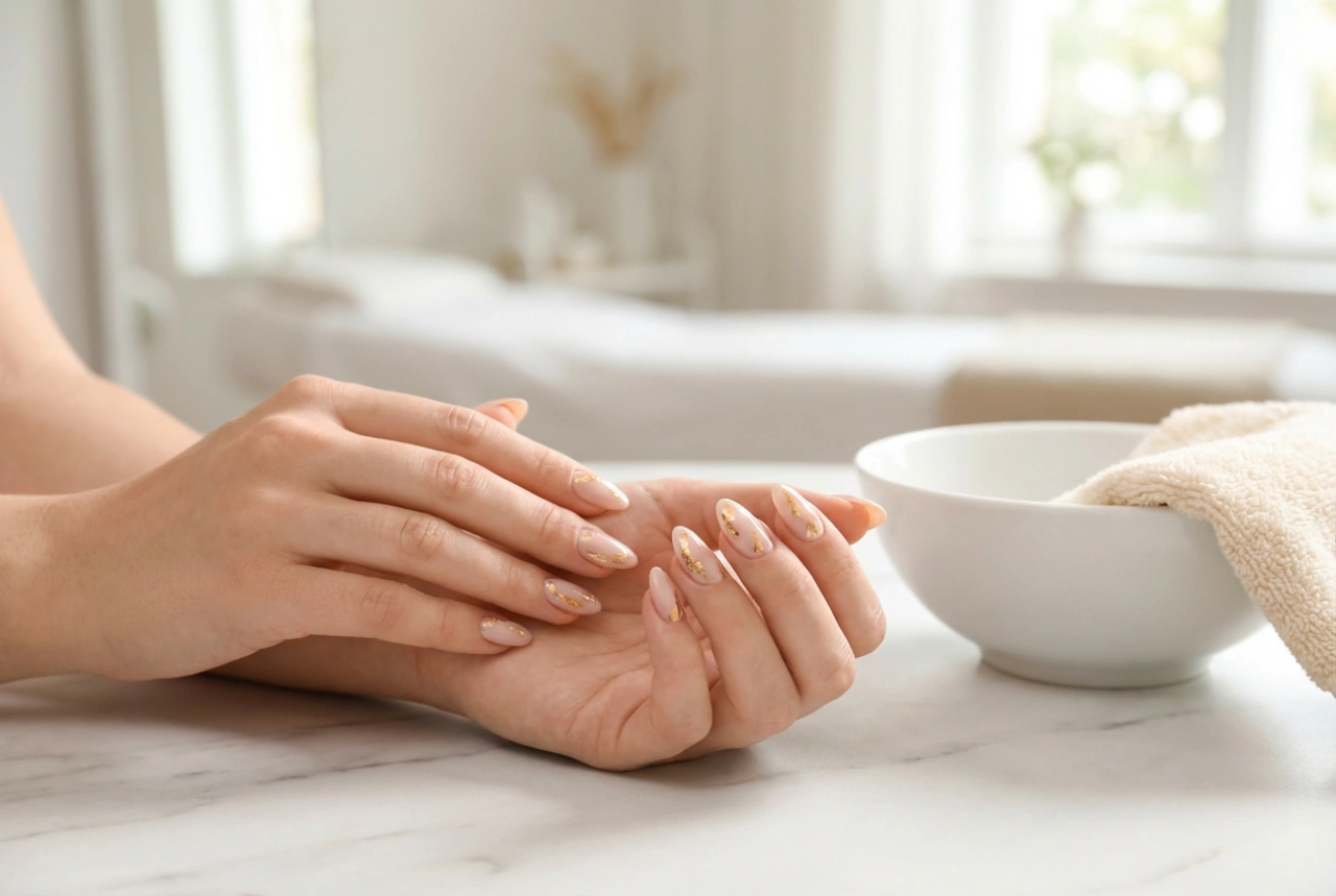 Zlata folija na nohtih: tehnike nanosa in obstojen zaključek