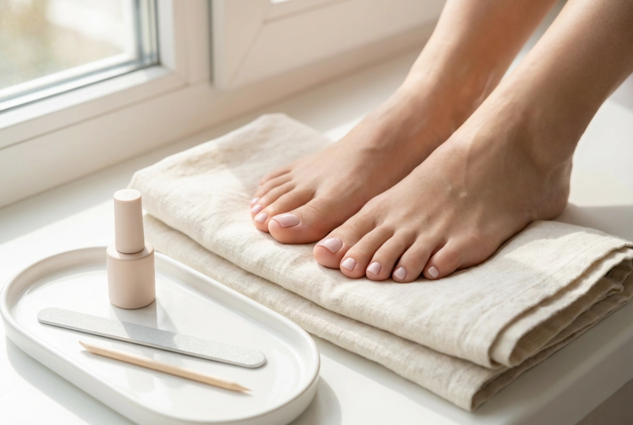 Hibridna pedikura korak za korakom: priprava nohtne plošče in nanos