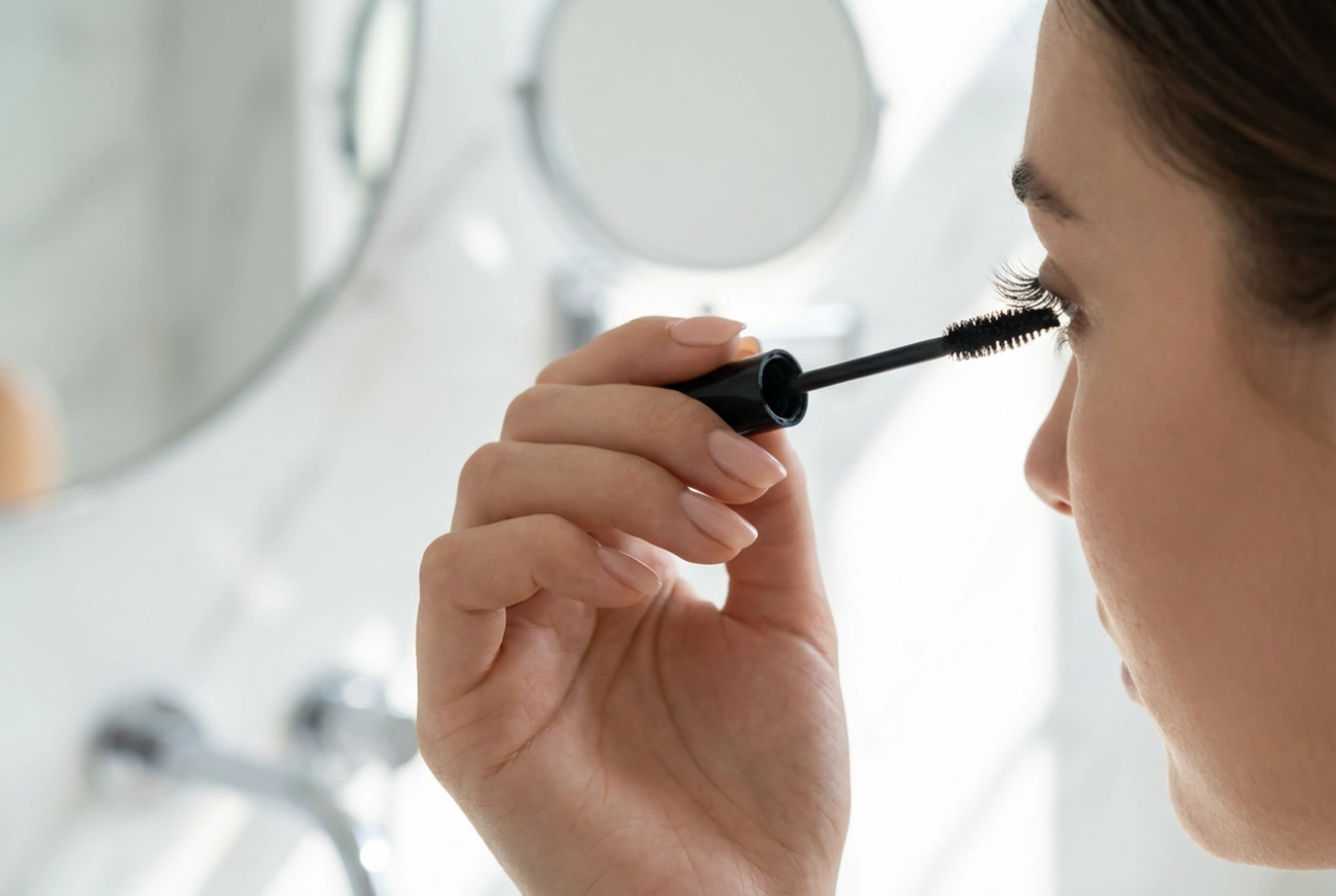 Kako nanesti maskaro s podaljševalnimi vlakni, da se izognete drobljenju in lepljenju