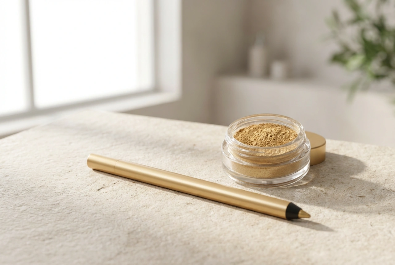 Zlato črtalo za oči: poudarki za dan in večer