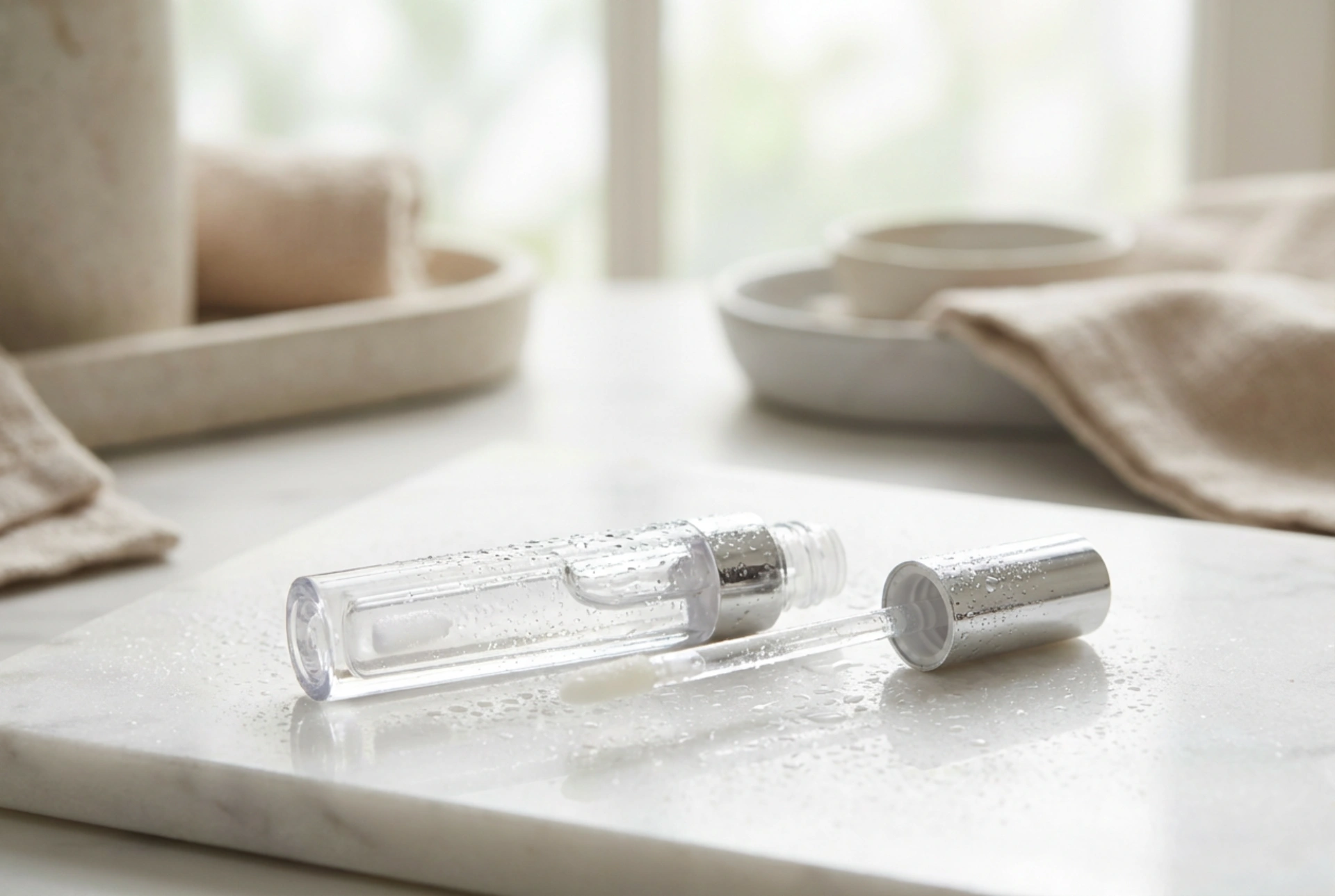 H2O sijaj za ustnice: vodna lahkotnost in učinek stekla brez lepljenja