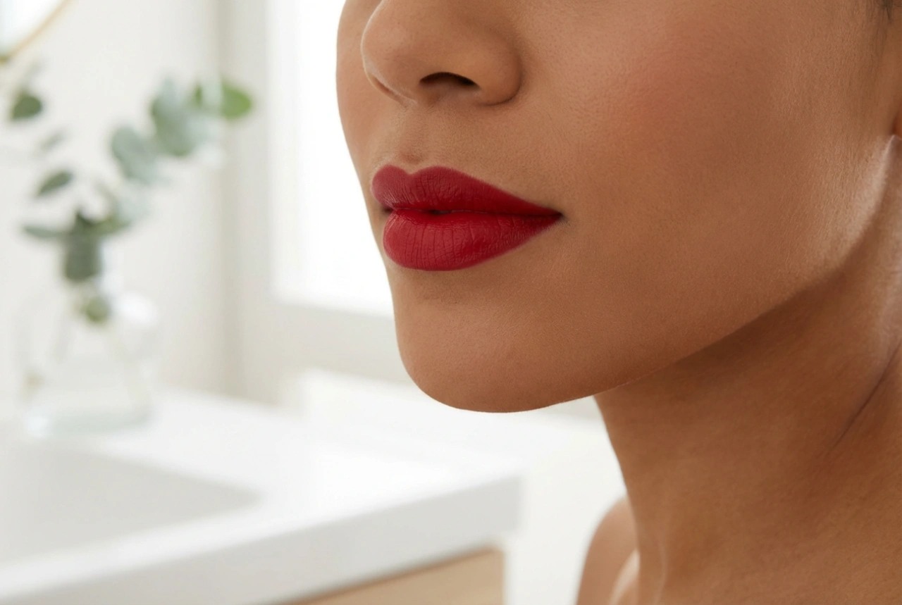 Rdeča šminka za ustnice: izbira odtenka, obris in obstojnost